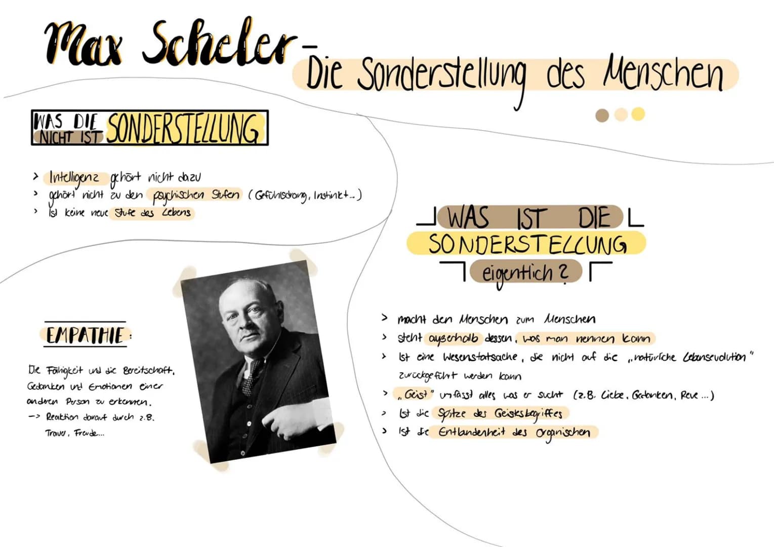 Max Scheler
NICHT IST SONDERSTELLUNG
Intelligenz gehört nicht dazu
gehört nicht zu den psychischen Stufen (Gefühisdrang, Instinkt...)
Ist ke