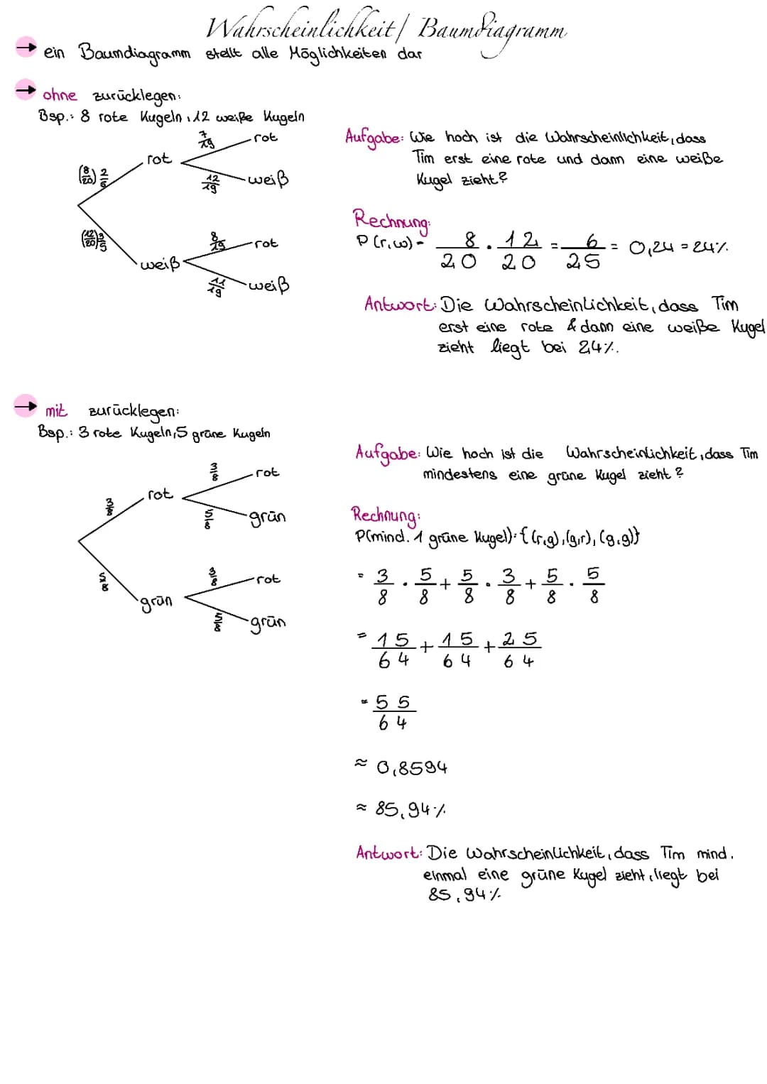 Wahrscheinlichkeit/ Baumdiagramm 