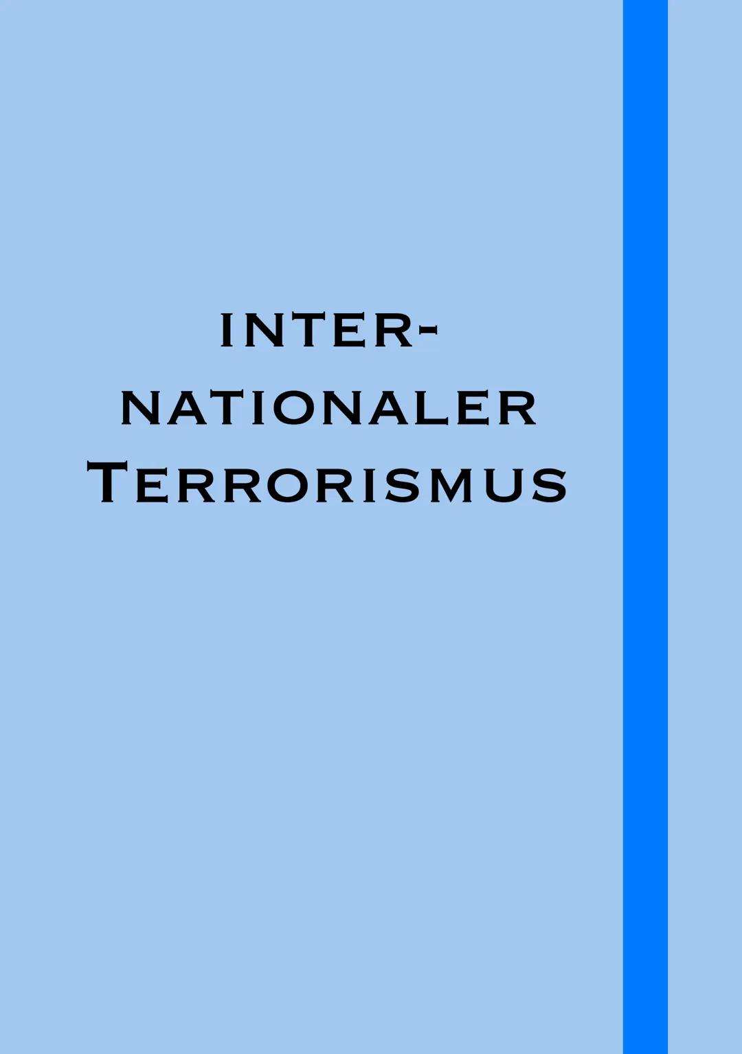 internationaler Terrorismus 