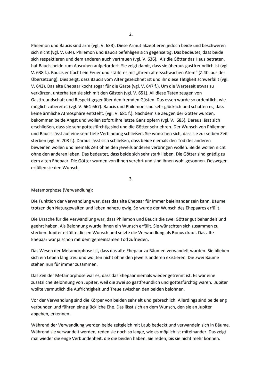 Rayk Flickinger 11
Latein Philemon und Baucis
1.
Gliederung:
V. 618 - V. 626 Beschreibung der Umgebung
V. 626-V. 638 Die Götter stoßen auf v