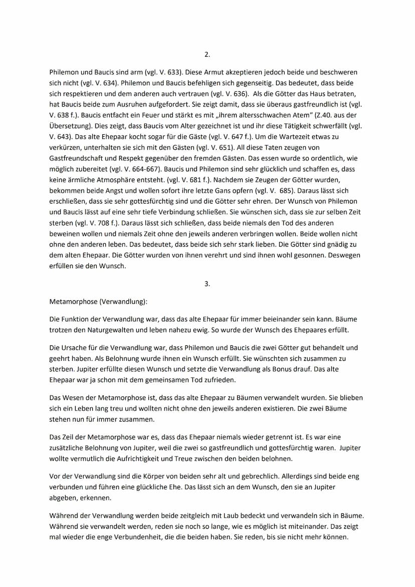 Rayk Flickinger 11
Latein Philemon und Baucis
1.
Gliederung:
V. 618 - V. 626 Beschreibung der Umgebung
V. 626-V. 638 Die Götter stoßen auf v