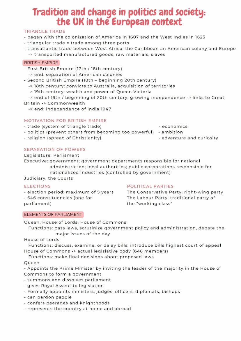 ABITURZUSAMMENFASSUNG
2023
Englisch GK
• Studying and working in a globalised
world
Tradition and change in politics and
society:
- the UK i