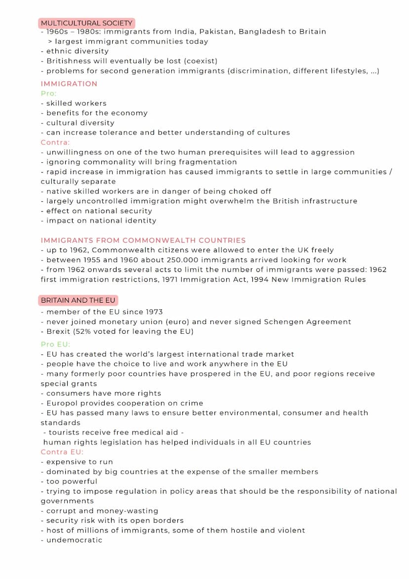 ABITURZUSAMMENFASSUNG
2023
Englisch GK
• Studying and working in a globalised
world
Tradition and change in politics and
society:
- the UK i
