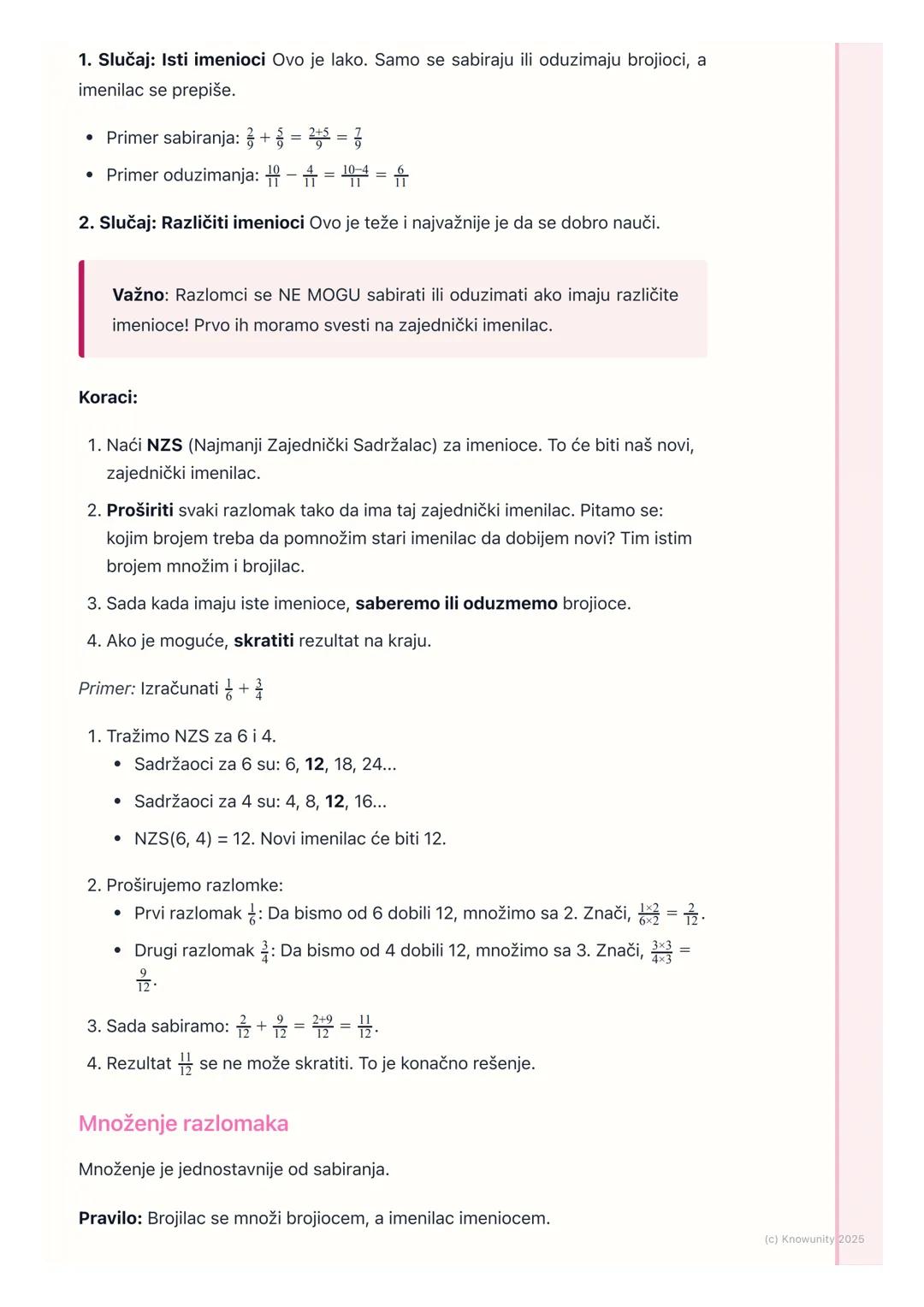# Operacije sa razlomcima

Uvod u operacije sa razlomcima

Operacije sa razlomcima su sabiranje, oduzimanje, množenje i deljenje
razlomaka. 