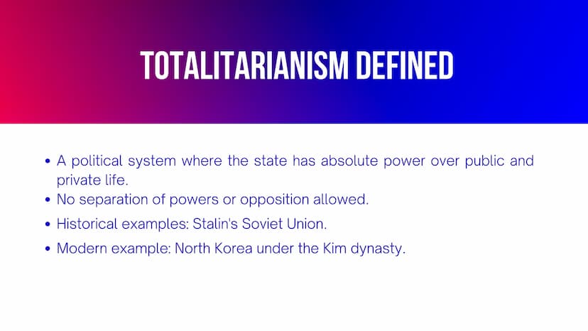 THE CIRCLE AS A
TOTALITARIAN REGIME
Made by Shyrokova Yevheniia TOTALITARIANISM DEFINED
• A political system where the state has absolute po