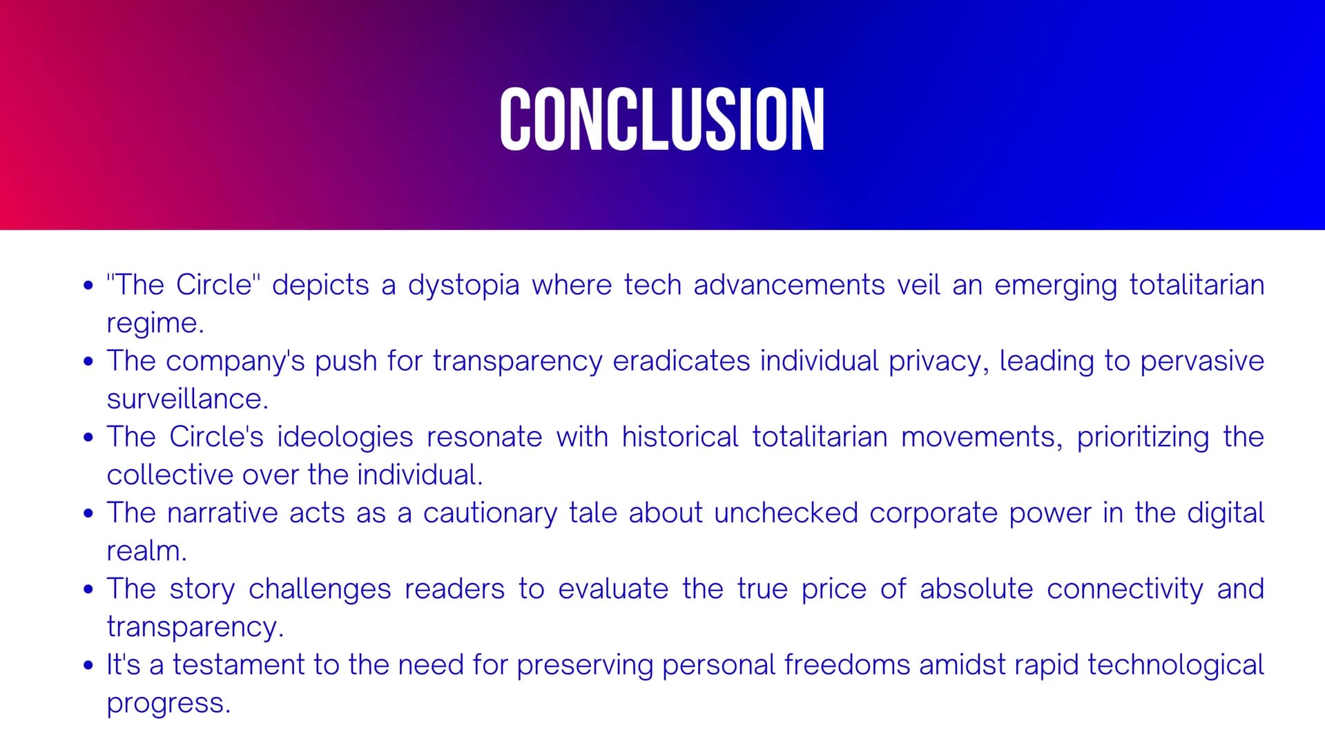 THE CIRCLE AS A
TOTALITARIAN REGIME
Made by Shyrokova Yevheniia TOTALITARIANISM DEFINED
• A political system where the state has absolute po