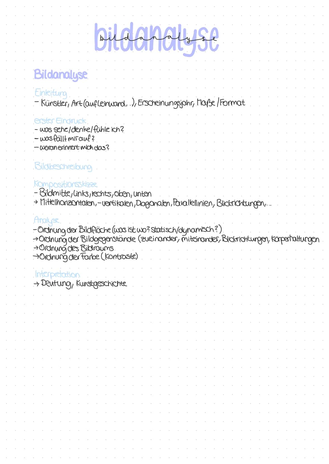 bildanalyse
Bildanalyse
Einleitung
- Künstler, Art (auf Leinwand,...), Erscheinungsjahr, Maße / Format
erster Eindruck.
- was sehe/denke/füh