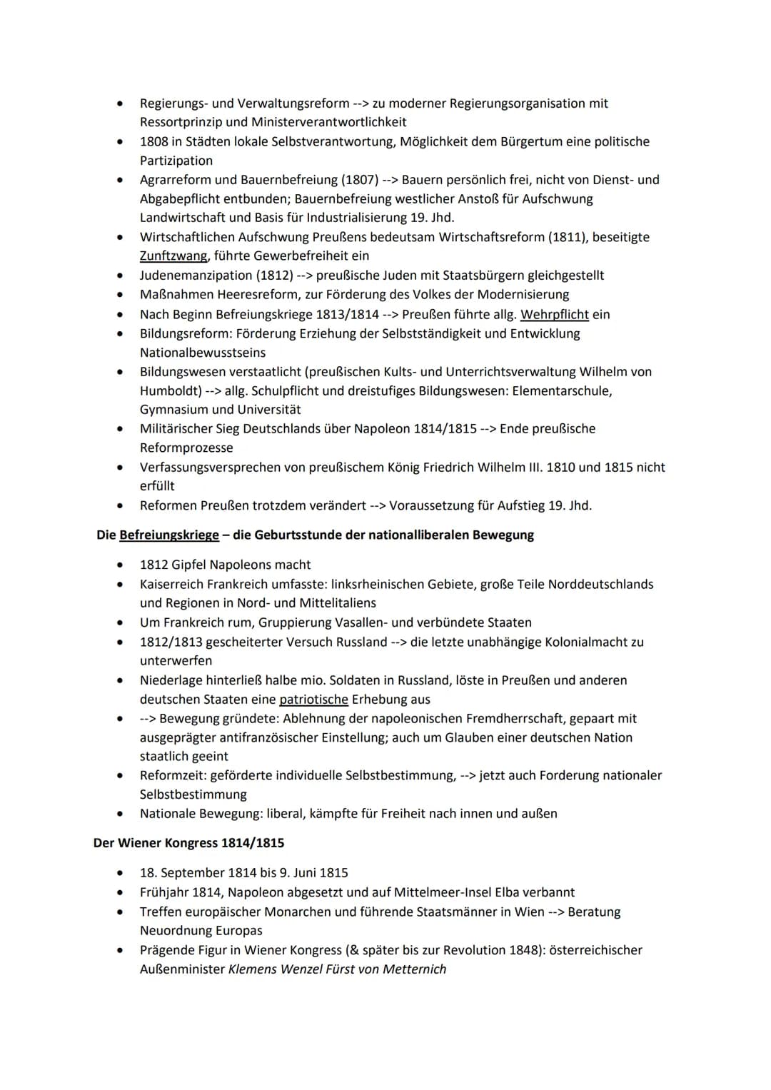 
<p>Der Wiener Kongress 1815 war ein bedeutendes Ereignis in der Geschichte Europas, das politische Veränderungen und Neuordnungen nach den 