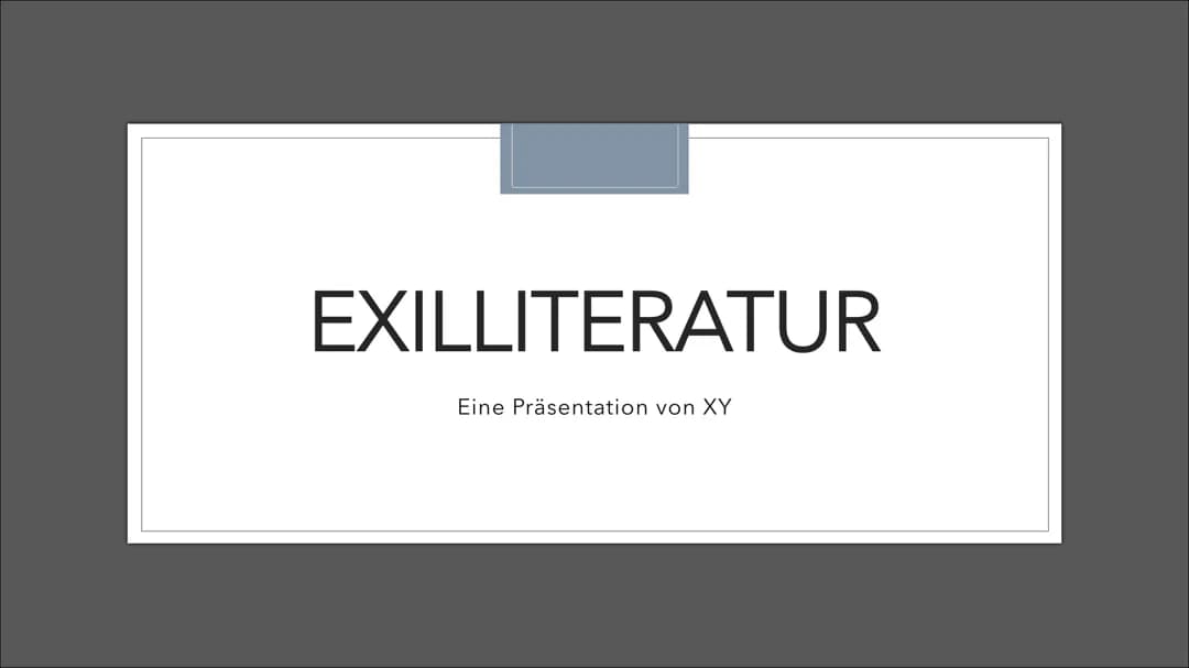 Präsentation über die Epoche der Exilliteratur 