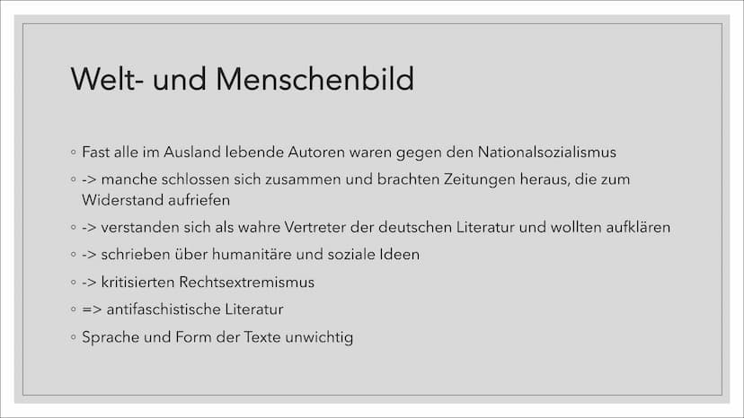 EXILLITERATUR
Eine Präsentation von XY Inhaltsverzeichnis
1. Allgemeine Informationen
2. Historischer Hintergrund
3. Literarische Formen der