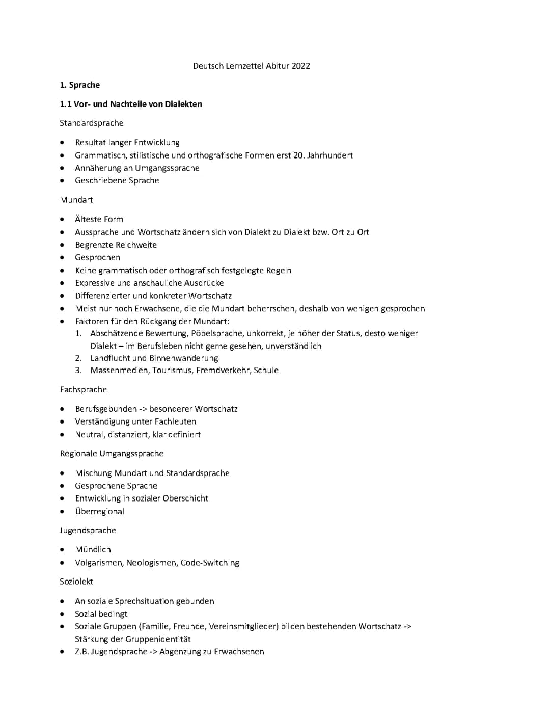 Deutsch Abitur Lernzettel und Zusammenfassungen 2024 | PDF für Abi 2023