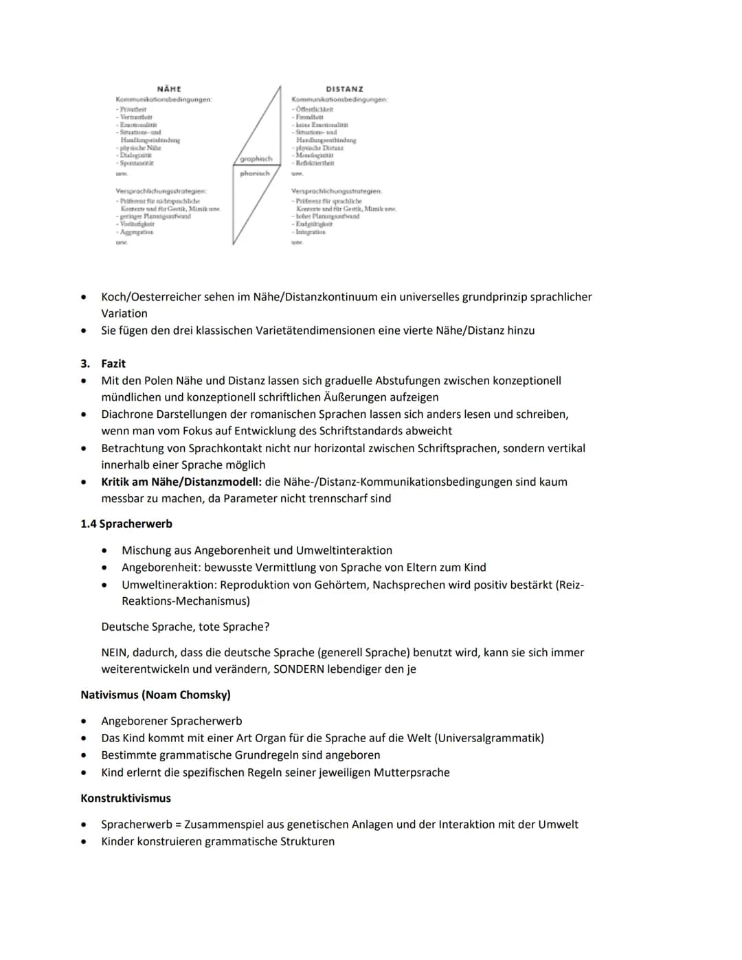 1. Sprache
1.1 Vor- und Nachteile von Dialekten
Standardsprache
●
●
●
●
Mundart
●
Älteste Form
Aussprache und Wortschatz ändern sich von Dia