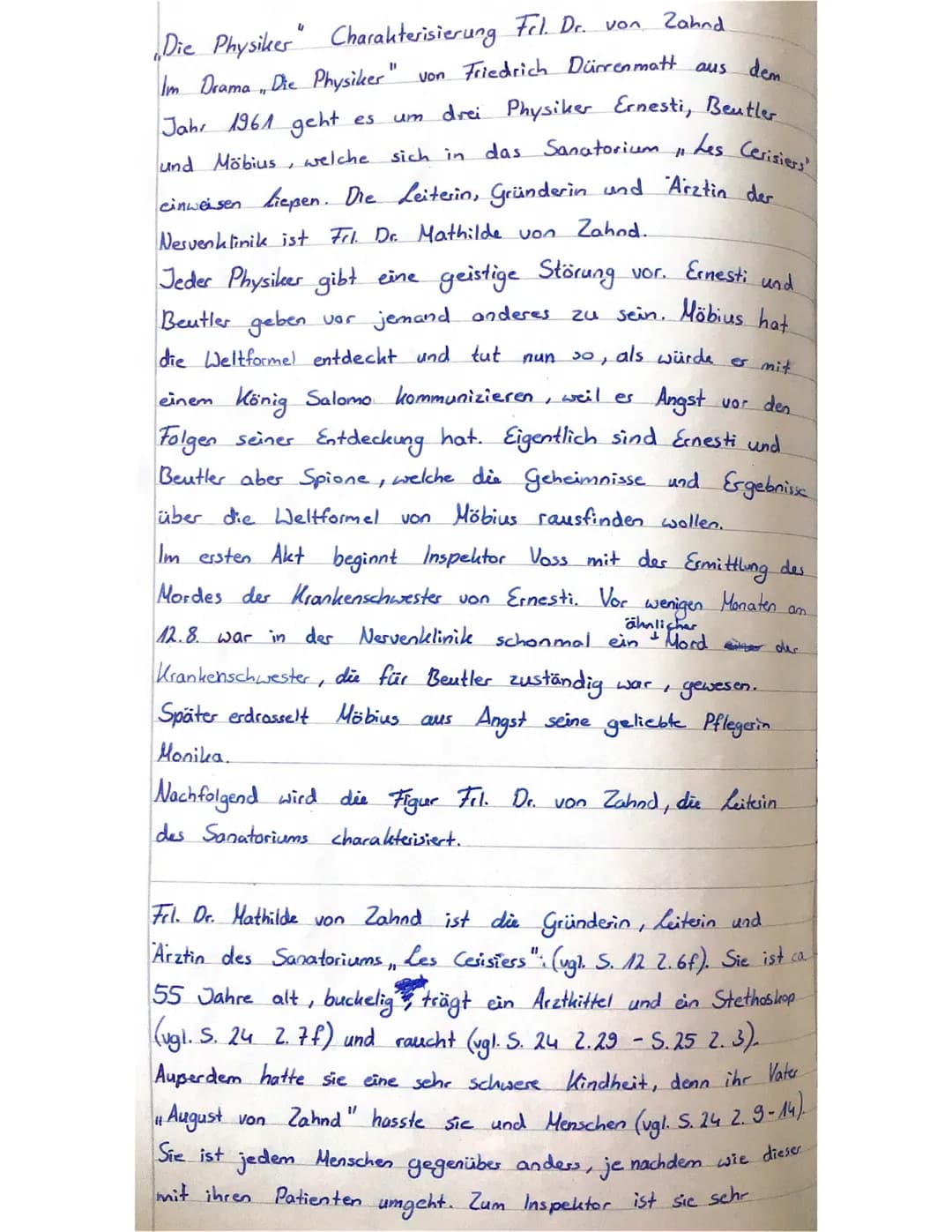 Zahnd
Die Physiker" Charakterisierung Frl. Dr. von
dem
Im Drama, Die Physiker" von Friedrich Dürrenmatt aus.
drei Physiker Ernesti, Beutler
