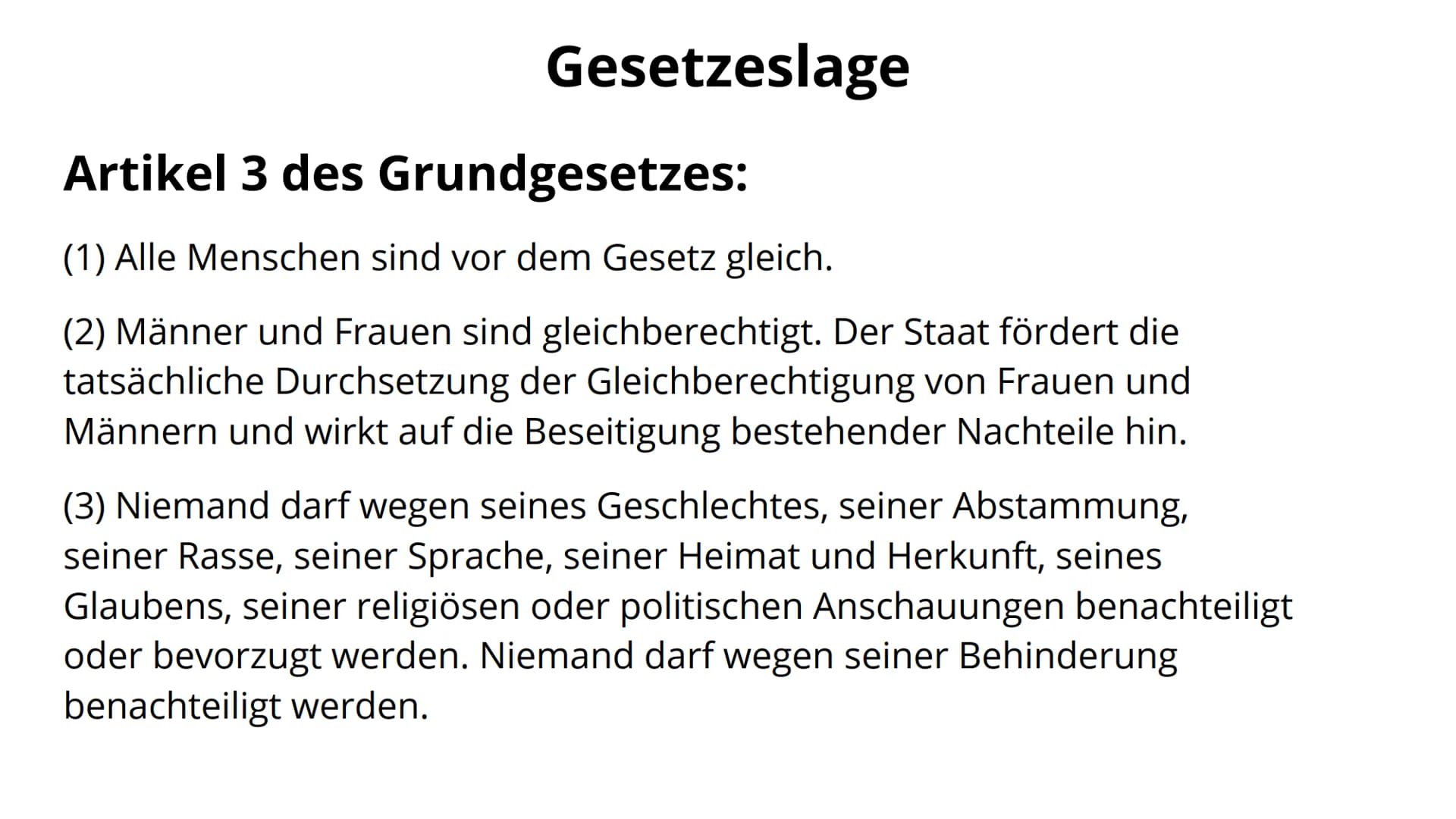 Gleichberechtigung
M
Es könnte alles so einfach sein, ist es aber nicht Gleichberechtigung in Deutschland
Deutschland hat sich im Vergleich 