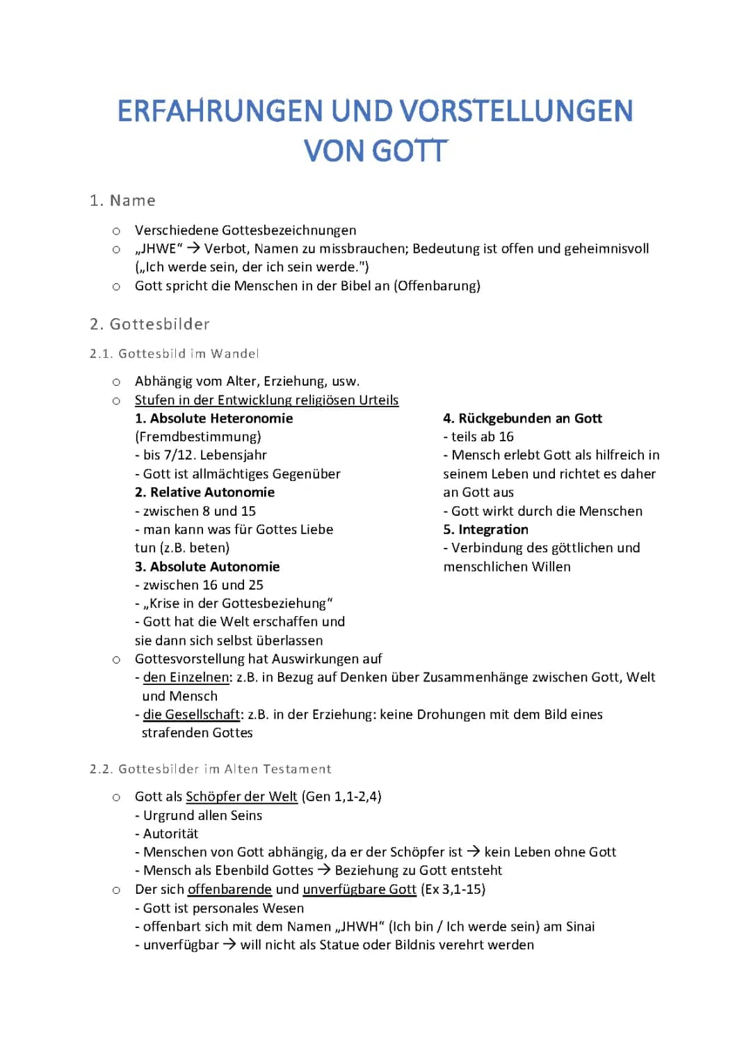 Wie sich unsere Gottesbilder verändern: Alte und Neue Vorstellungen von Gott