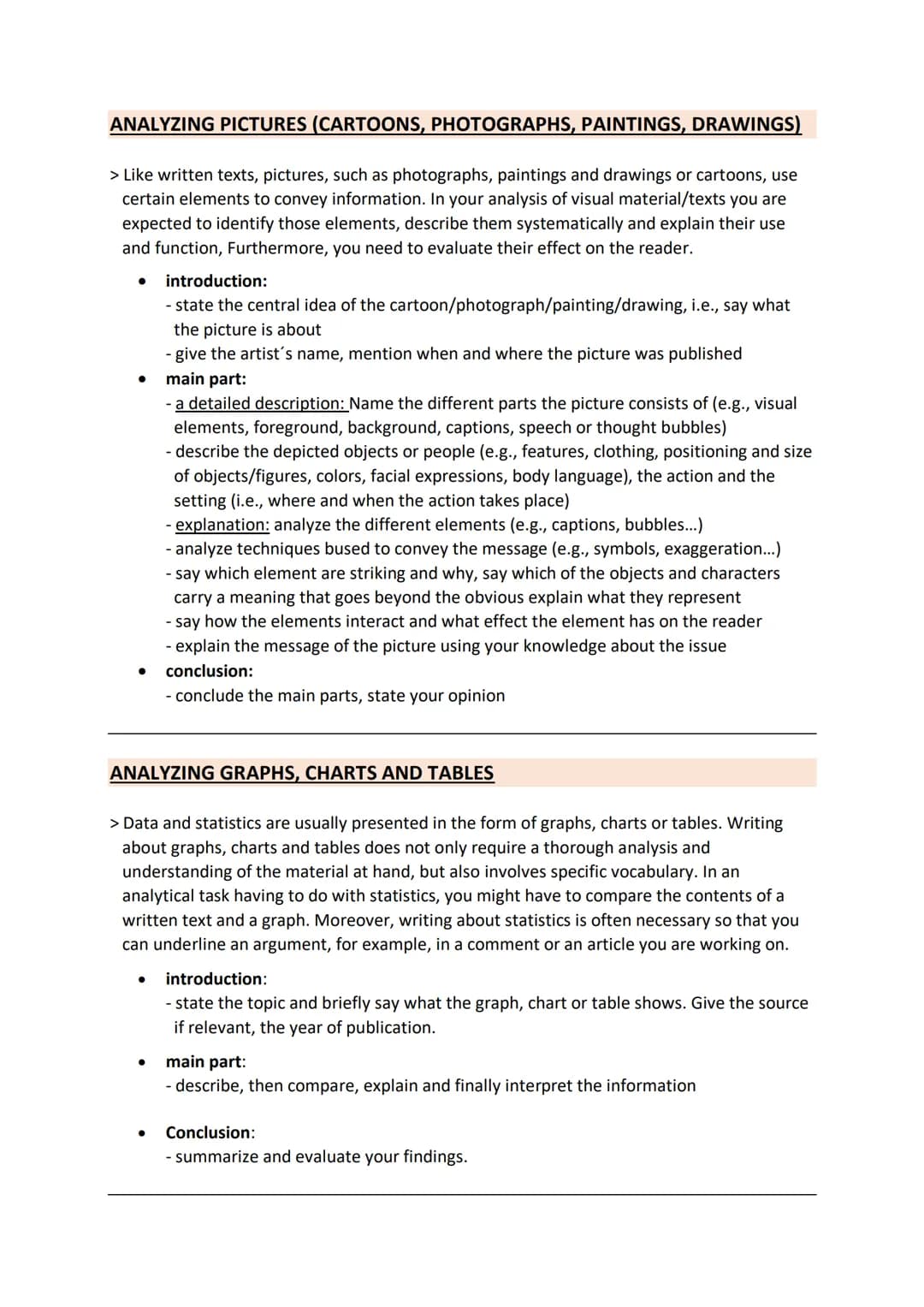 CRITERIA FOR DIFFERENT GENRES
WRITING A SUMMARY:
> If you have to sum up/summarize an article, a short story, a novel or an excerpt from any