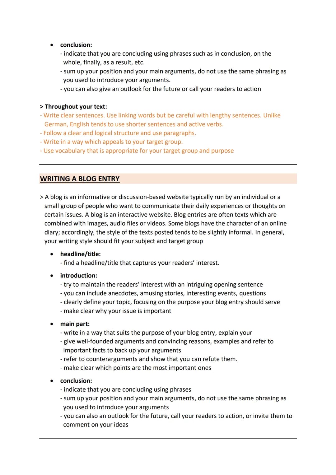 CRITERIA FOR DIFFERENT GENRES
WRITING A SUMMARY:
> If you have to sum up/summarize an article, a short story, a novel or an excerpt from any