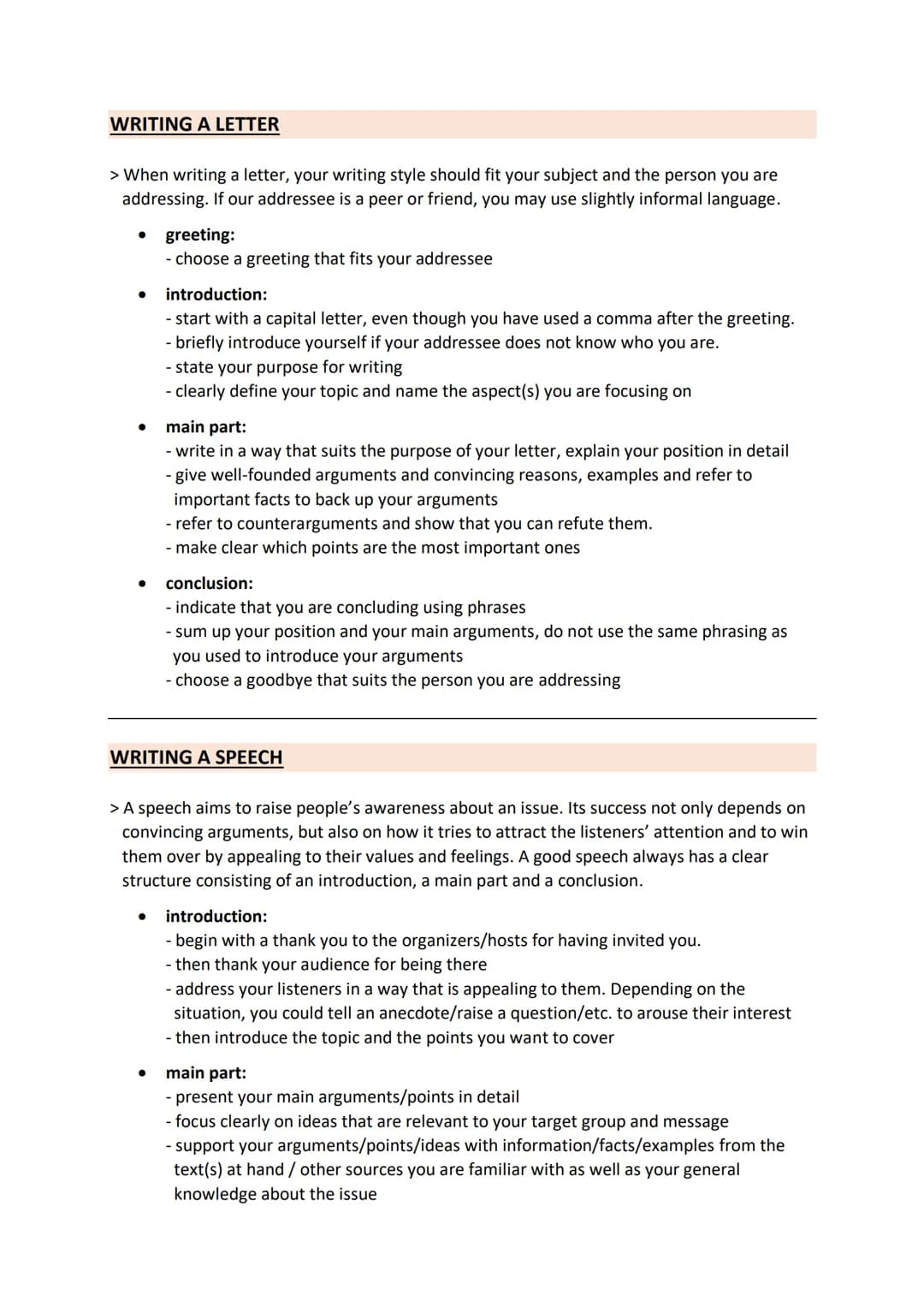 CRITERIA FOR DIFFERENT GENRES
WRITING A SUMMARY:
> If you have to sum up/summarize an article, a short story, a novel or an excerpt from any