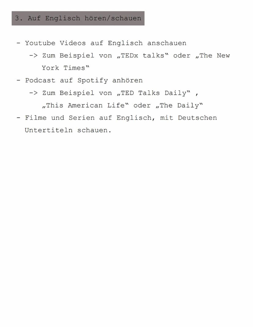 Wie du besser Englisch verstehen
und schreiben kannst
1. Auf Englisch lesen
Kauf dir Bücher, die dich interessieren auf
Englisch.
Für den An
