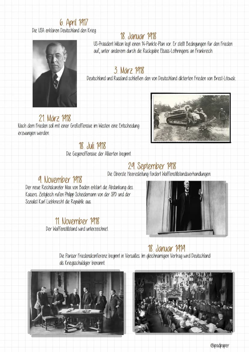 @padpaper
Der 1. Weltkrieg
Der Erste Weltkrieg war der erste "totale" und industriell geführte Krieg
der Menschheitsgeschichte. Er wurde in 