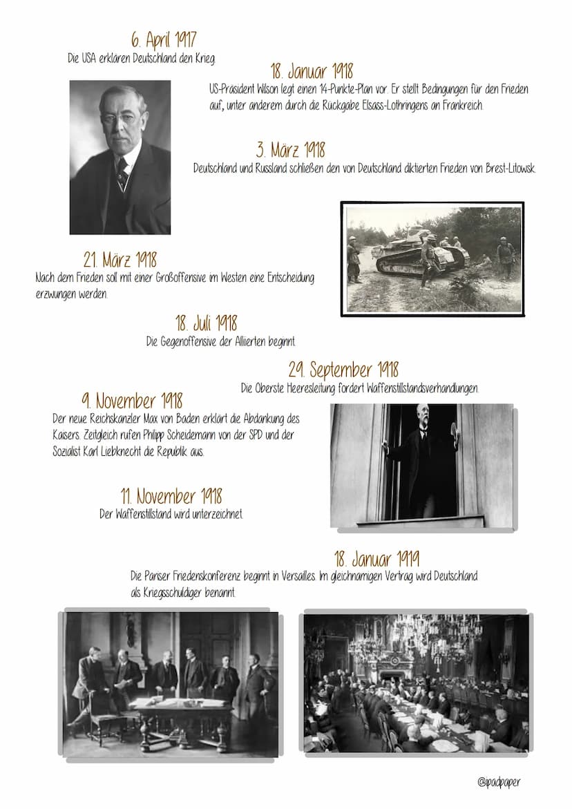@padpaper
Der 1. Weltkrieg
Der Erste Weltkrieg war der erste "totale" und industriell geführte Krieg
der Menschheitsgeschichte. Er wurde in 