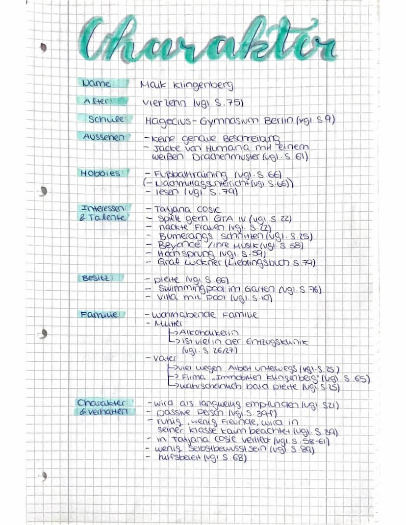 C
T
дву
Boffs
Tschick
WWW
8 8 8 8 8 8
Lesetagebuch
Zoe Kretschmar
8B texetagebrick
Kapitel
Seiten 1
Ort:
Zeit
Charakter
Handlung
Titel
Autor