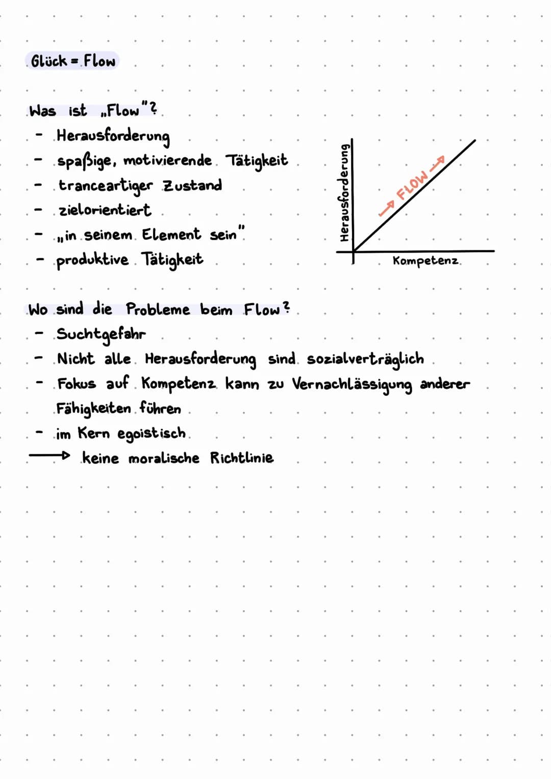 Glück - Flow
Was ist "Flow"?.
-
Herausforderung
spaßige, motivierende Tätigkeit
tranceartiger Zustand
zielorientiert
in seinem. Element sein