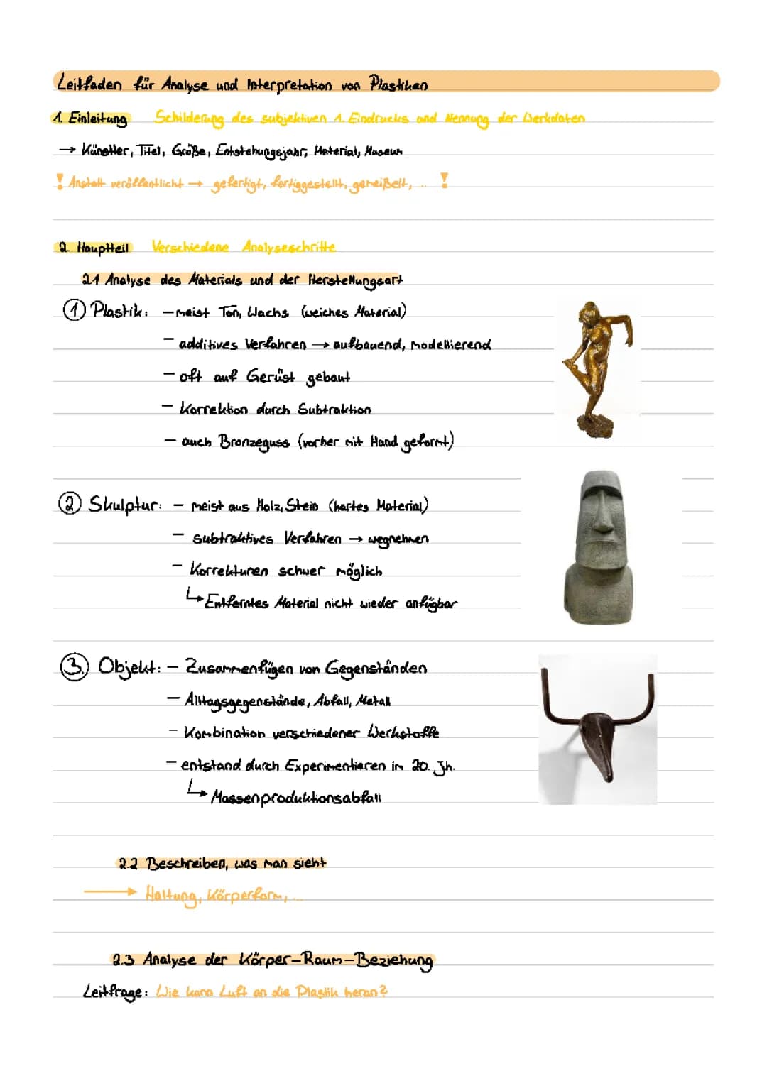 Leitfaden für Analyse und Interpretation von Plastiken