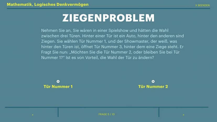 234
765
< ZURÜCK
10
234
765
10
8
765
von Sophie
234
FRAGE 0 / 10
10
8
765
EINSTELLUNGSTEST
234 Allgemeinwissen
Deutschland
Russland
China
In