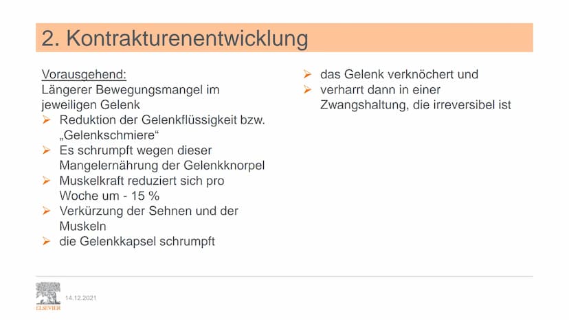 ELSEVIER
Kontrakturenprophylaxe
Unterrichtspräsentation zu:
Pflege Heute
7. Auflage
Kapitel 9.7 Kontrakturenprophylaxe
Erarbeitet von P. Jes