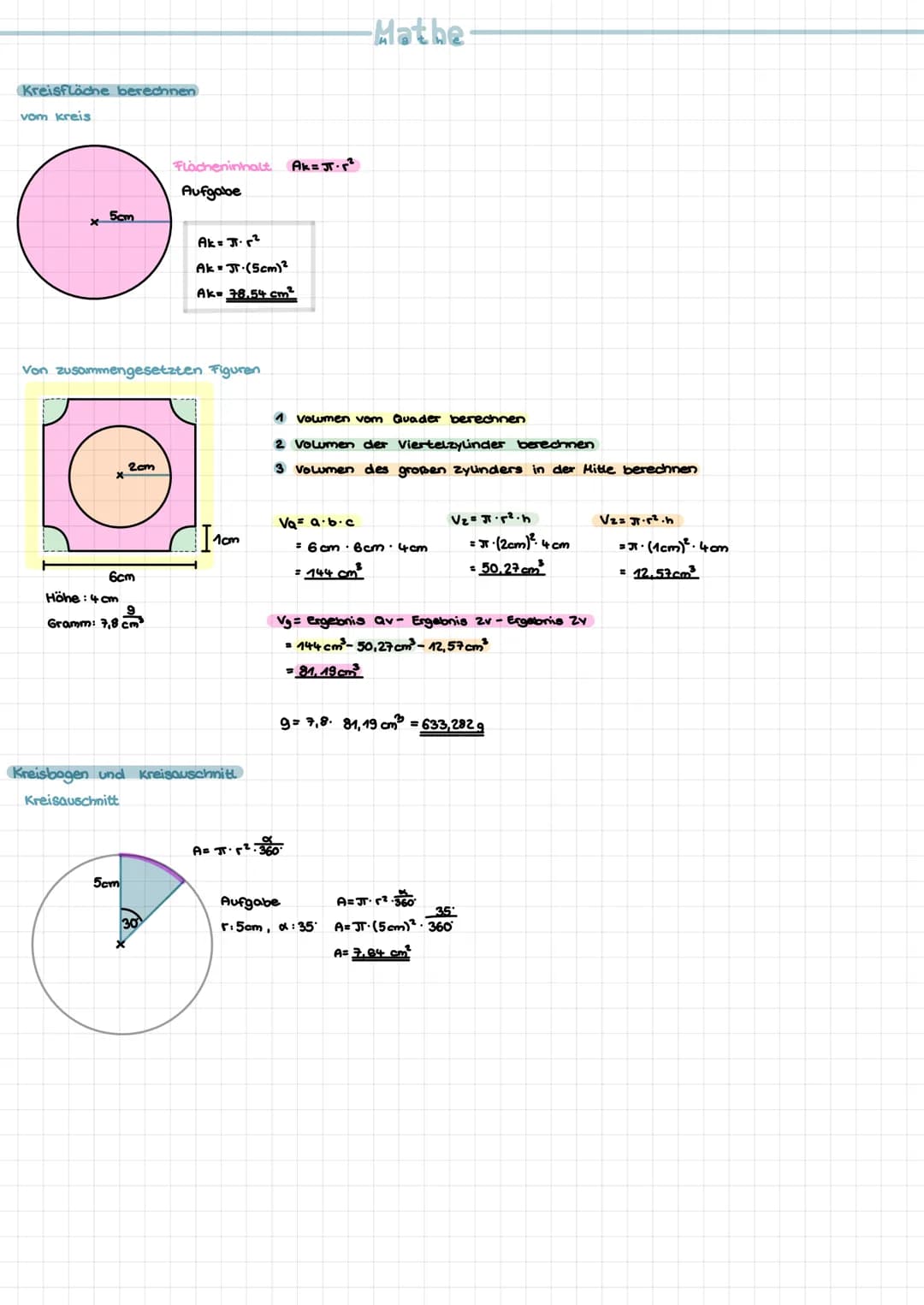 Der Kegel
Seitenlänge, Radius, Höhe
Seitenlänge
Radius
Höhe
Du hast die Grundformel, die du einfach
umstellen kannst, je nach dem, was du
br