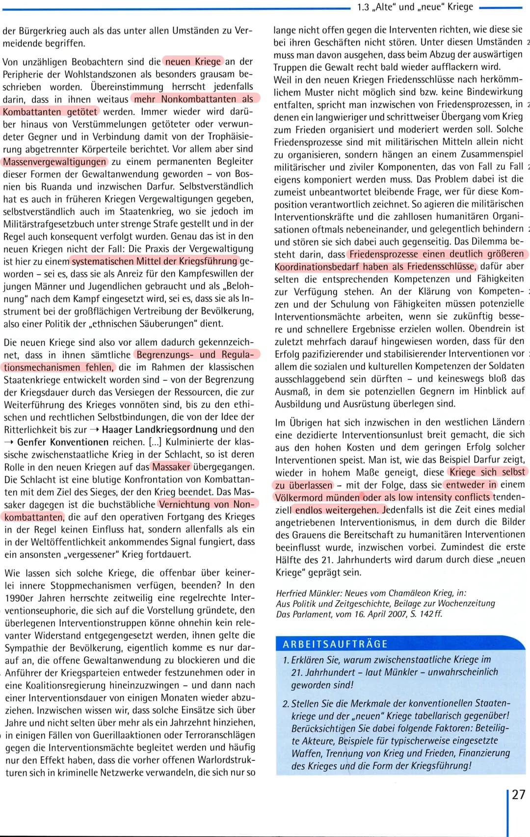 Internationale Politik
NATO)
KRIEGSARTEN
Erläuterung internationale Politik:
• ein politischer Bereich, der durch die Beziehung,
Verträge un