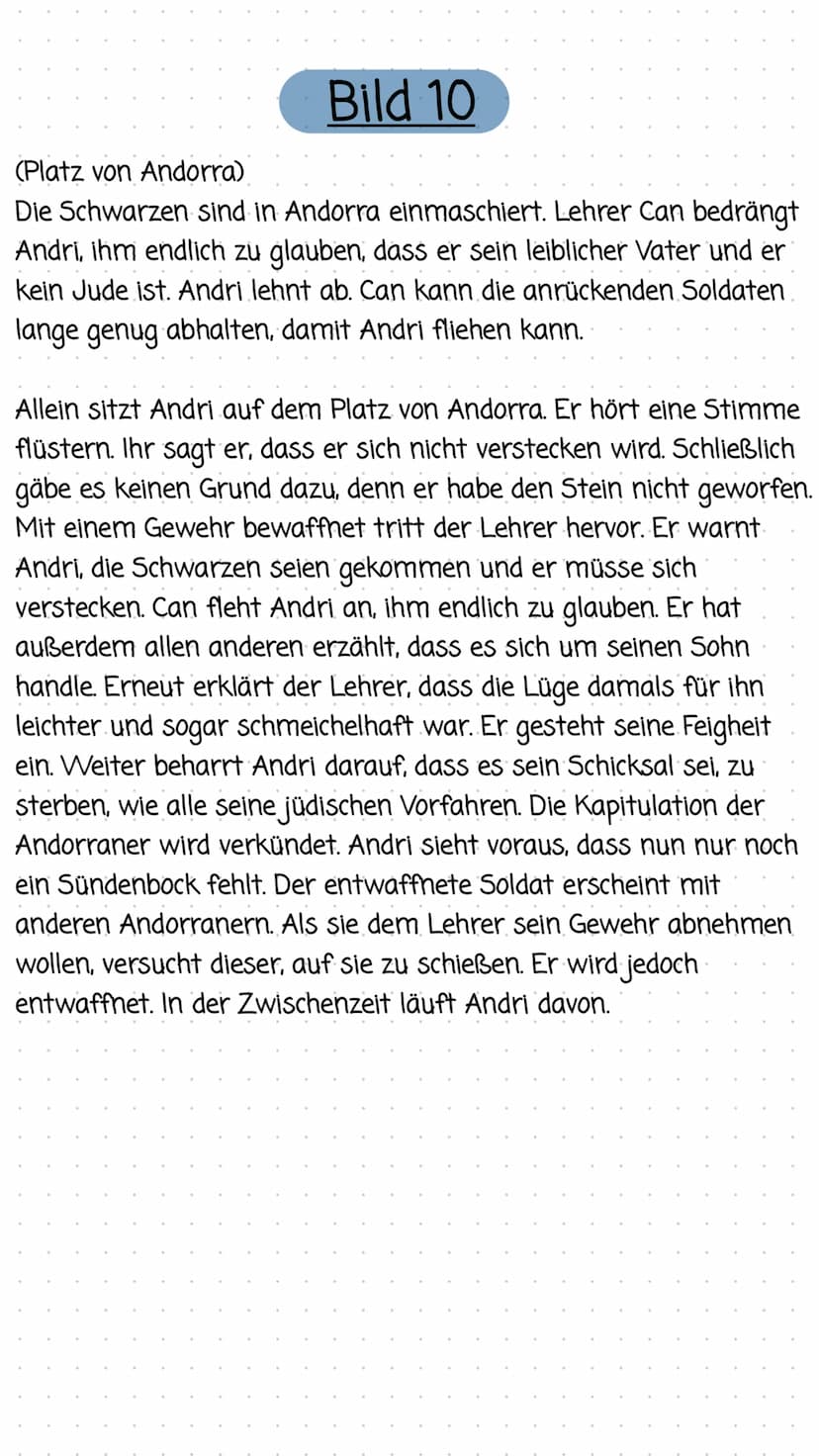 Bild 1
(Straße, Pinte)
Barblin weißelt das Haus. Der Lehrer Can verhandelt mit dem
Tischler um eine Lehre für seinen (vermeintlichen) Pflege