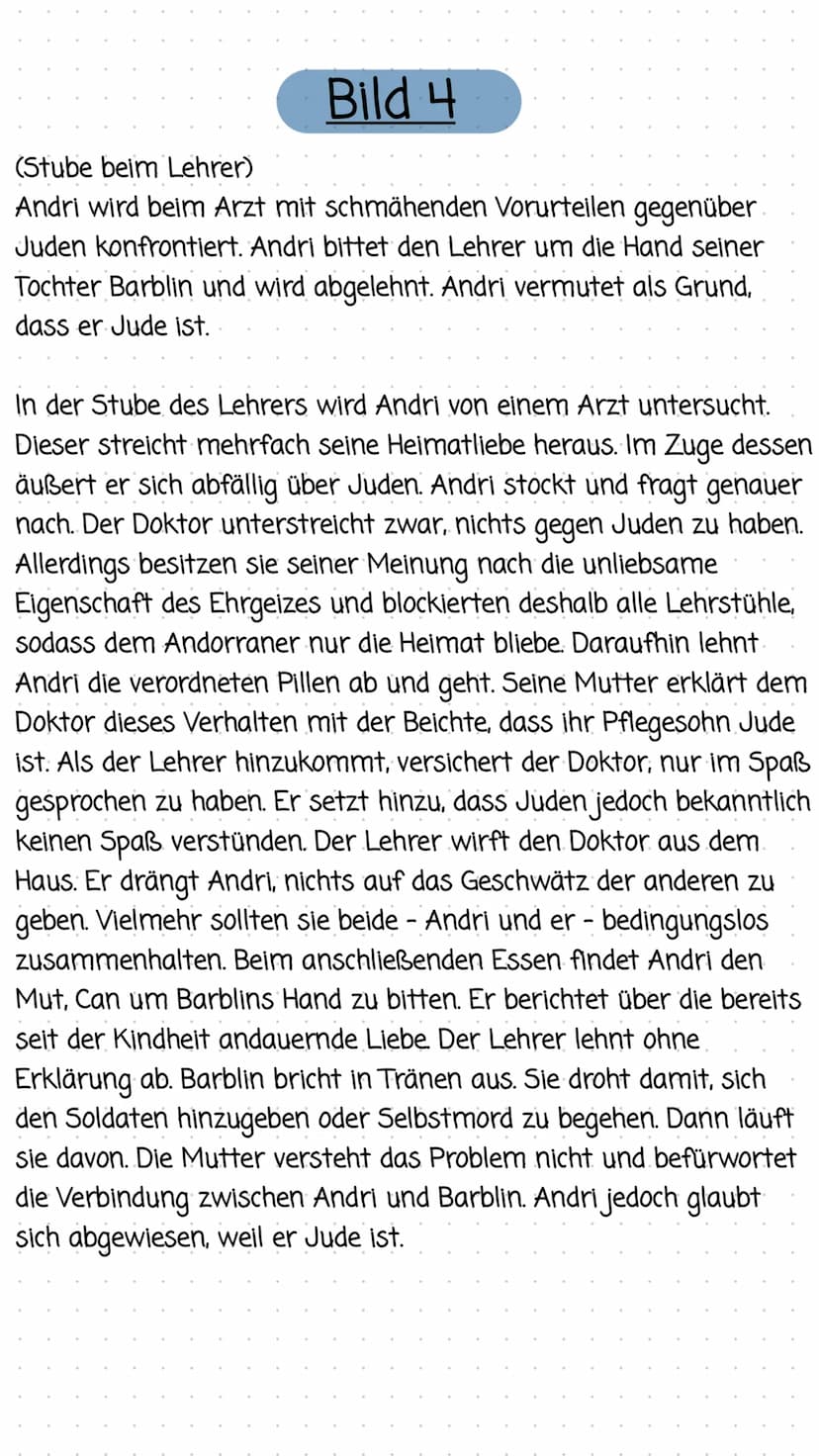 Bild 1
(Straße, Pinte)
Barblin weißelt das Haus. Der Lehrer Can verhandelt mit dem
Tischler um eine Lehre für seinen (vermeintlichen) Pflege