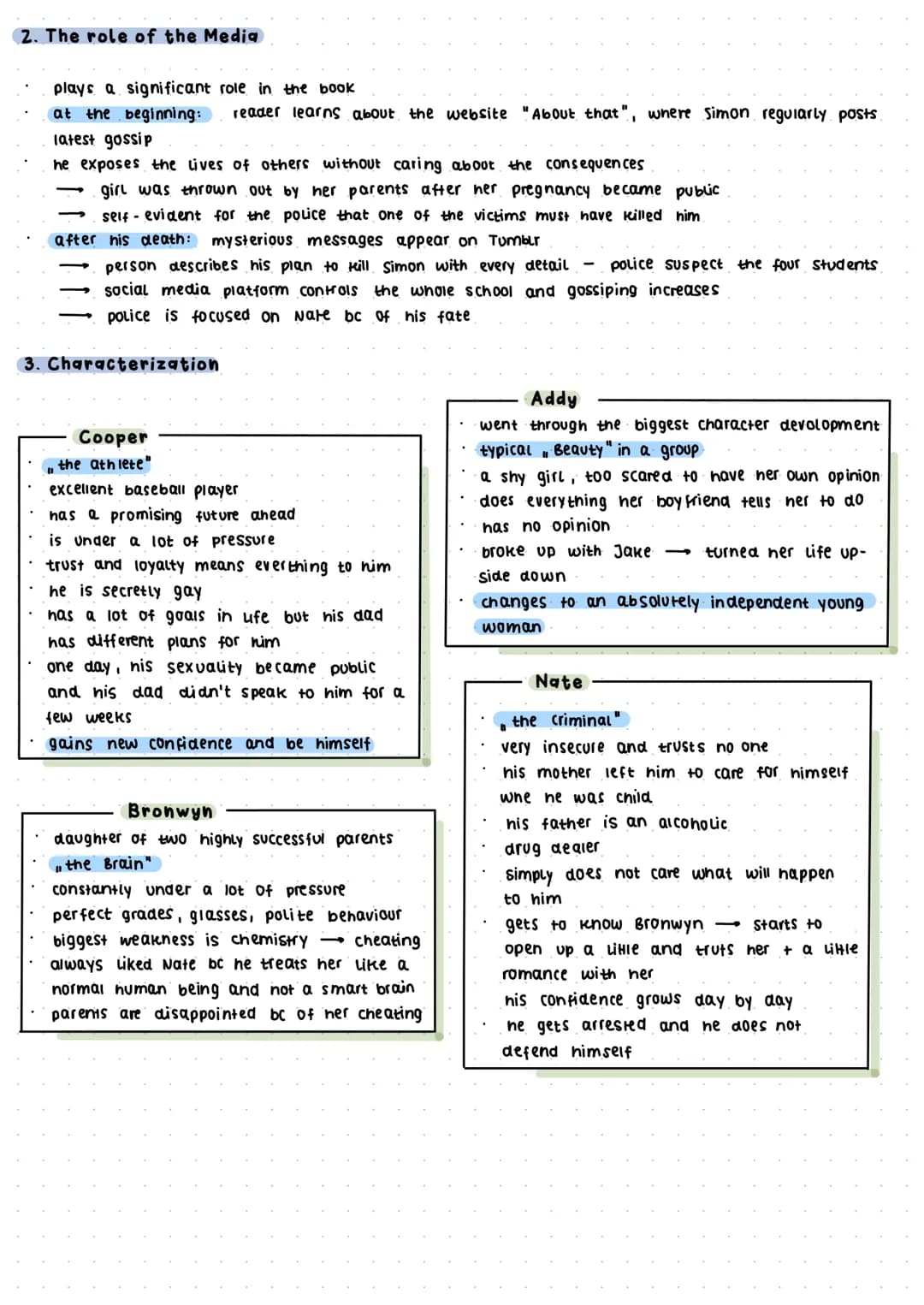 ENGLISCH
1. SCHWERPUNKT: SOCIAL MEDIA
Mögliche Einleitung:
Bezug auf one of us is lying!
social media has a lot of disadvantages as portraye