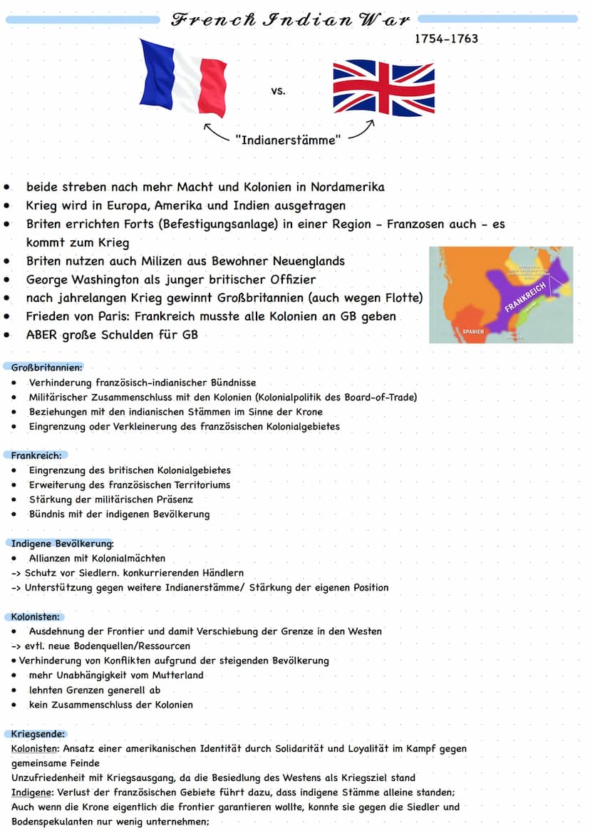  Besiedlungen
des Landes
durch.
Kolonien
Proklamation
von King
George
1763
1754-1763
French
and
Indian
War
Sugar
Act
↑
1764
1765
Rücknahme
S