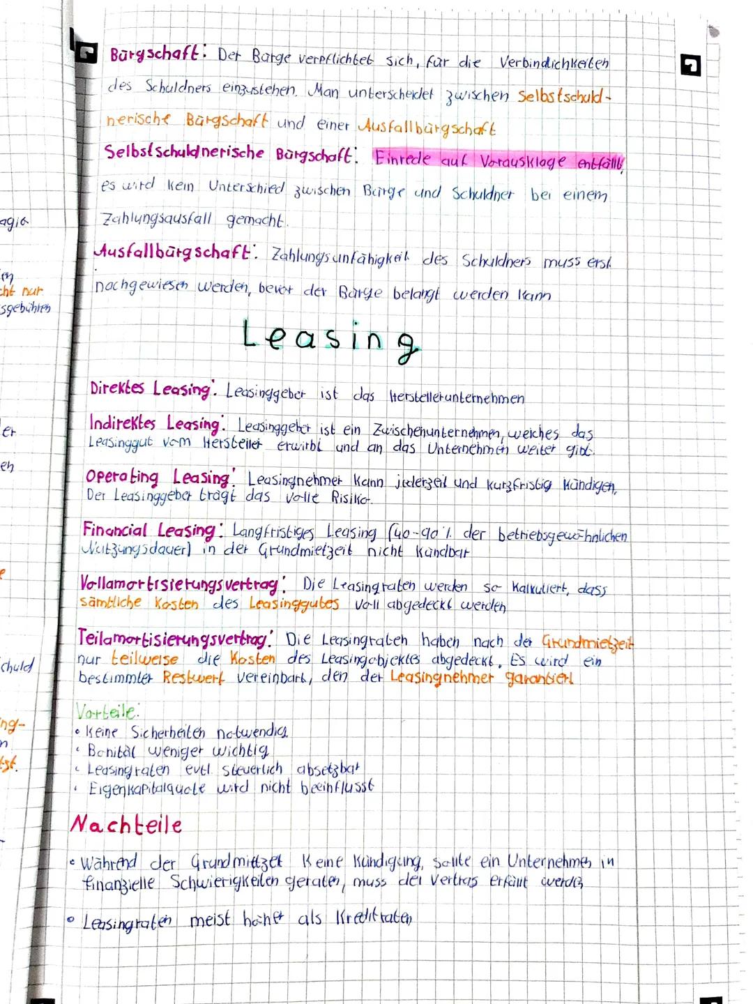 1
▸ BWL-Klausur way-
Finanziening
Außen finanzierung! Kapitalbeschaffung dus Quellen, die nicht
unmittelbar in einem Zusammenhang mit dem zu