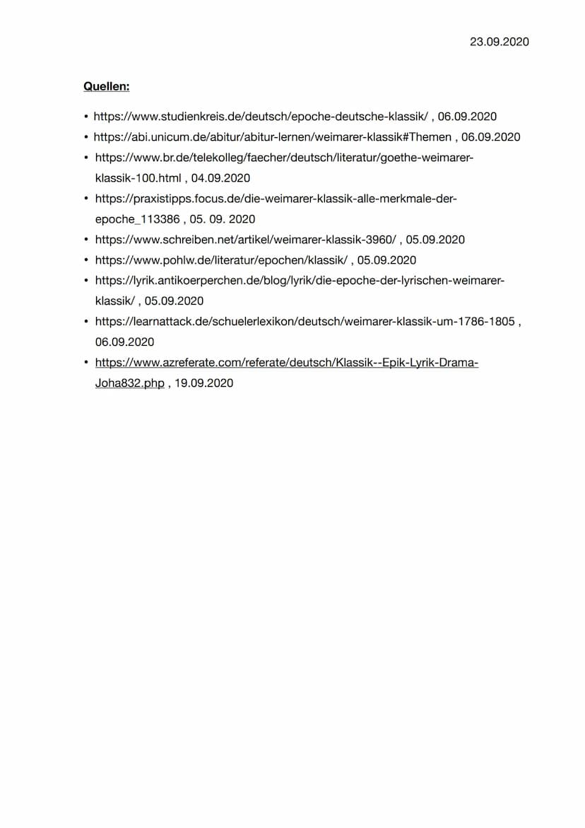• 1786-1832 (enger gefasste Definition: 1794 - 1805)
. ,,Weimarer" : liter. Geschehen zentriert auf Weimar
• ,,Klassik": Orientierung an der