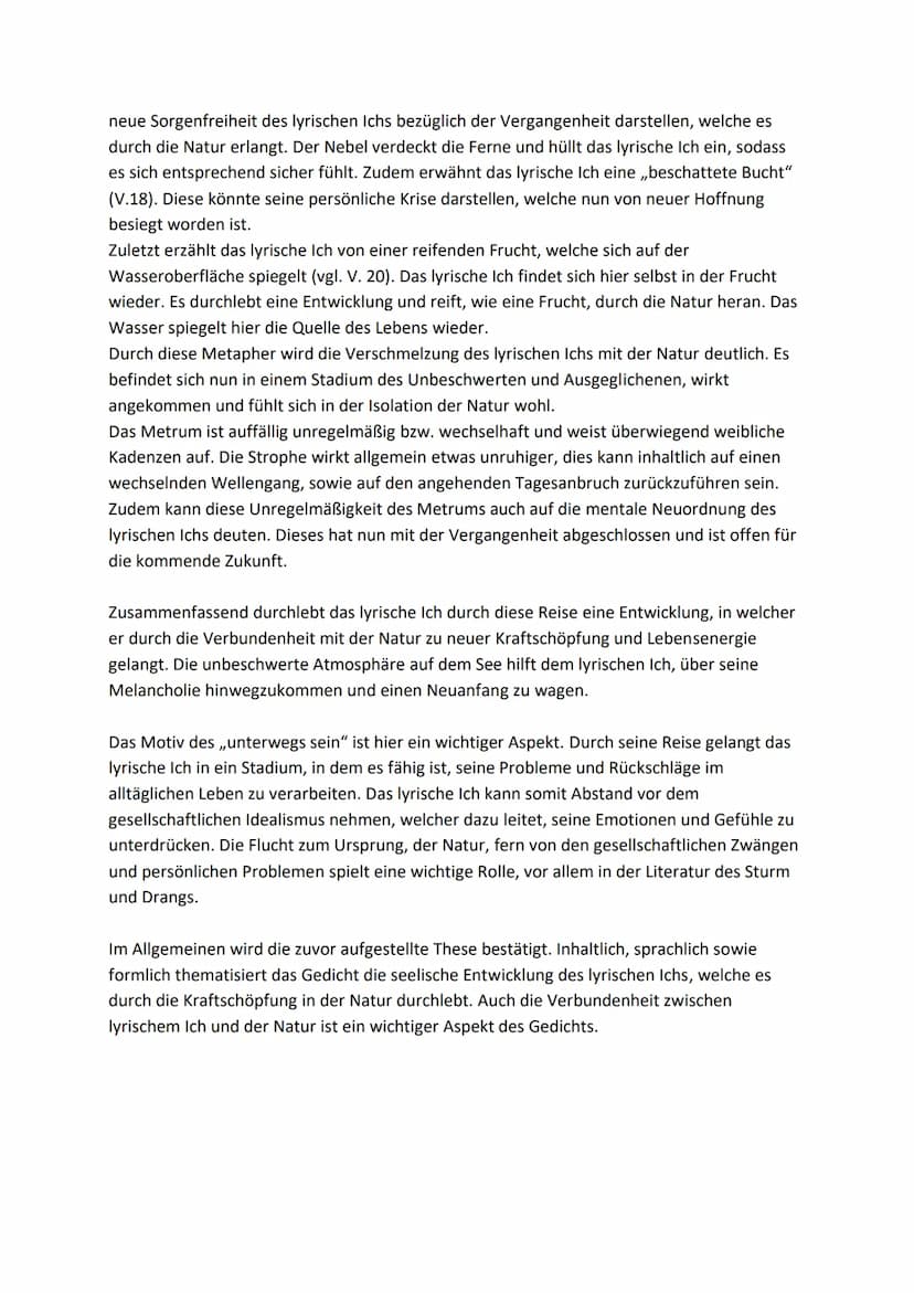 Das Gedicht ,,Auf dem See", welches 1775 von Johann Wolfgang von Goethe verfasst wurde,
ist ein Werk aus der Epoche des Sturm und Drangs und