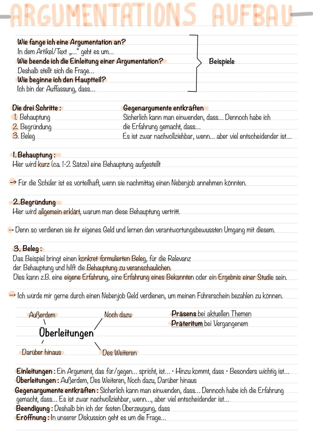 Aufbau einer Argumentation 