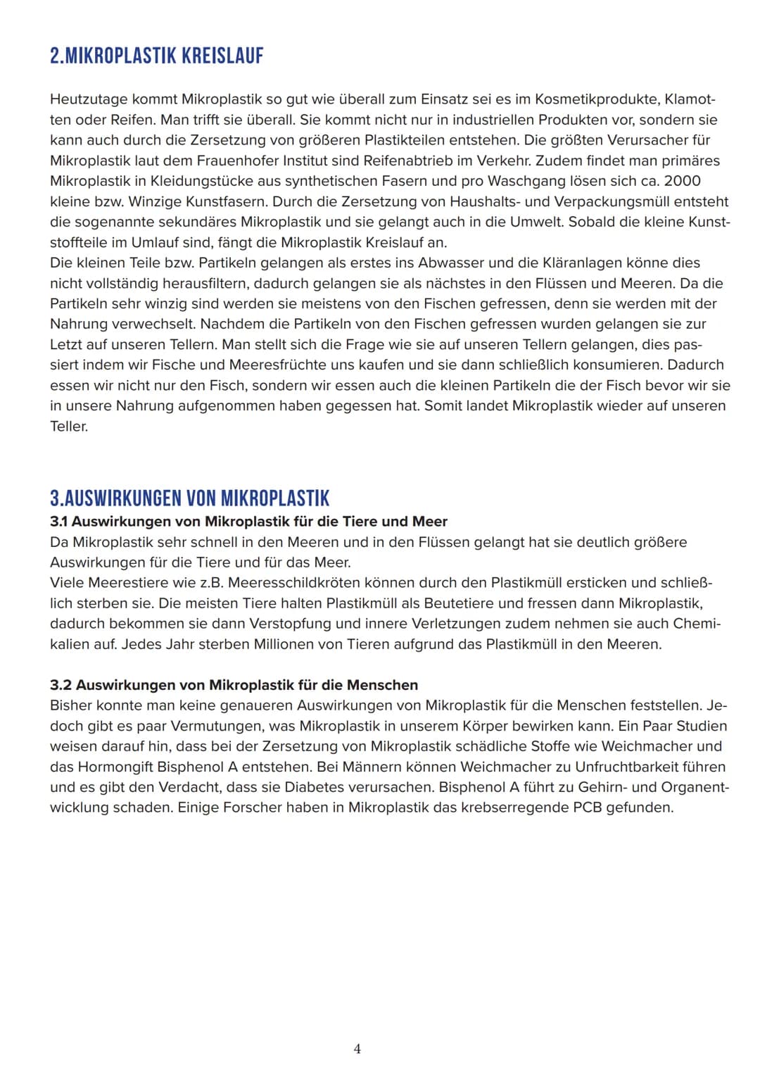 MIKROPLASTIK IM MEER
EMINE SHEVKED, BOS2T21
Chemie | 17.06.22 INHALTSVERZEICHNIS
1.Definition.........
1.1. Mikroplastik...
1.2 Nanoplastik.