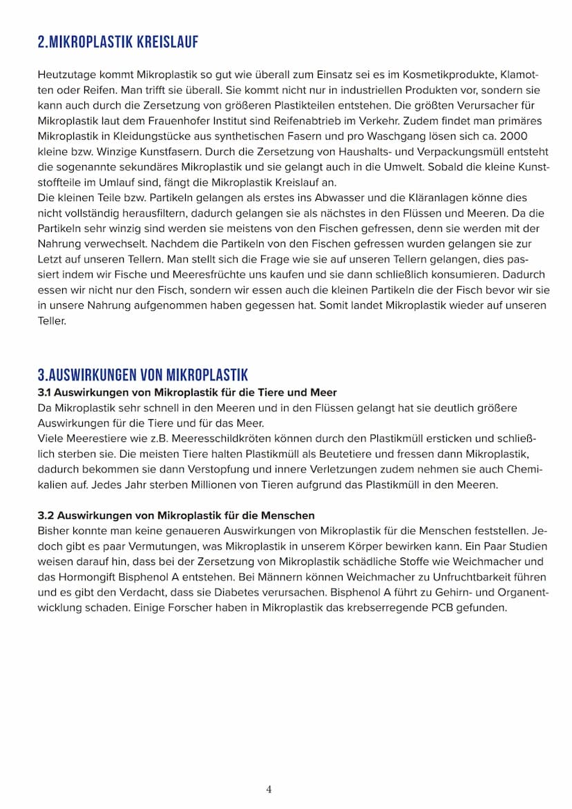 MIKROPLASTIK IM MEER
EMINE SHEVKED, BOS2T21
Chemie | 17.06.22 INHALTSVERZEICHNIS
1.Definition.........
1.1. Mikroplastik...
1.2 Nanoplastik.