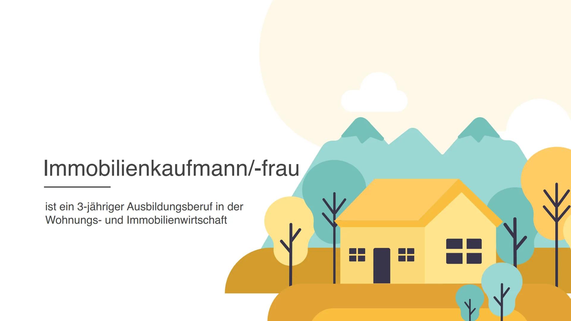 Immobilienkaufmann/-frau
ist ein 3-jähriger Ausbildungsberuf in der
Wohnungs- und Immobilienwirtschaft Die drei teuersten Wohnstraßen Deutsc