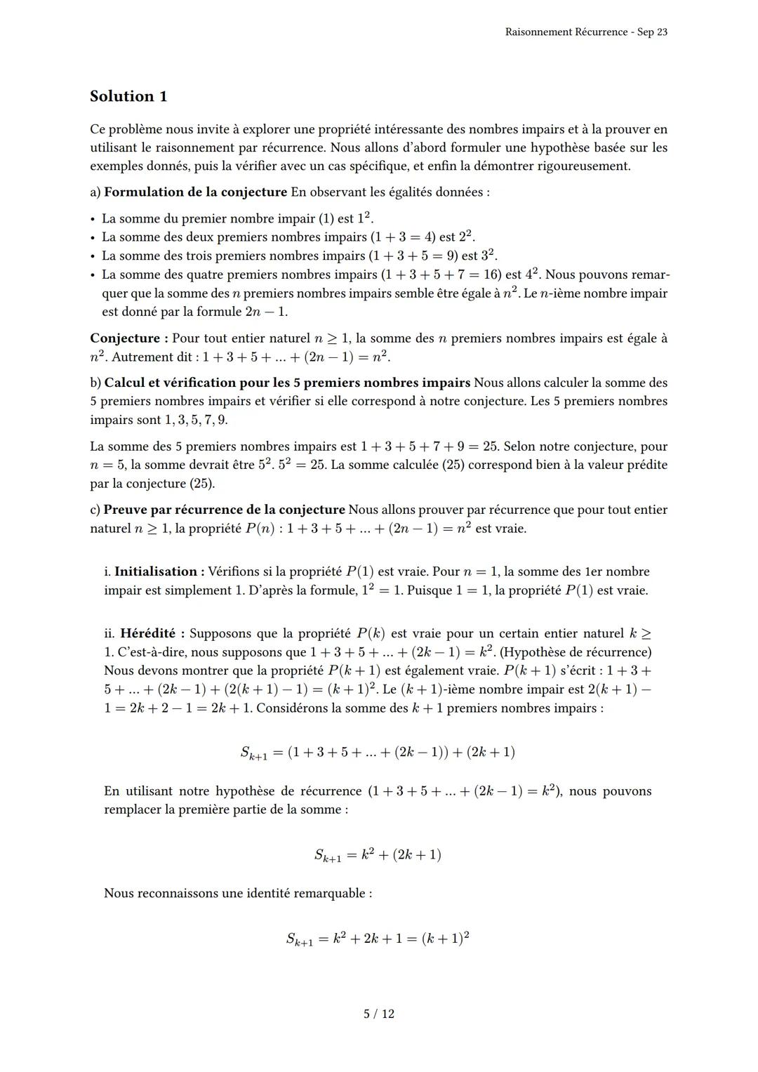 # Raisonnement Récurrence

Généré par Knowunity.fr - Sep 23

Description: Cet examen couvre le principe de récurrence, l'initialisation et l