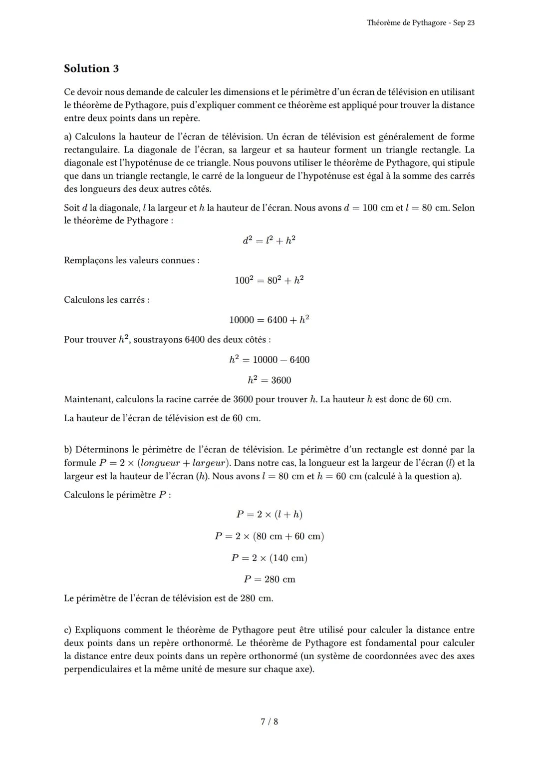 # Théorème de Pythagore

Généré par Knowunity.fr - Sep 23

Description: Cet examen évalue votre compréhension du Théorème de Pythagore et de