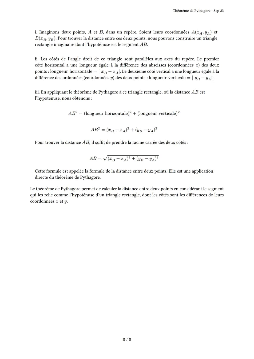 # Théorème de Pythagore

Généré par Knowunity.fr - Sep 23

Description: Cet examen évalue votre compréhension du Théorème de Pythagore et de