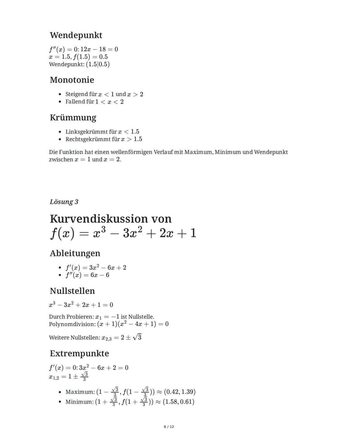 # Mathe ZK 2025: Prüfungsvorbereitung

Klasse 0, Gymnasium

basierend auf Altklausuren

10.06.2025

## Aufgabe 1

Funktionsuntersuchung

Geg