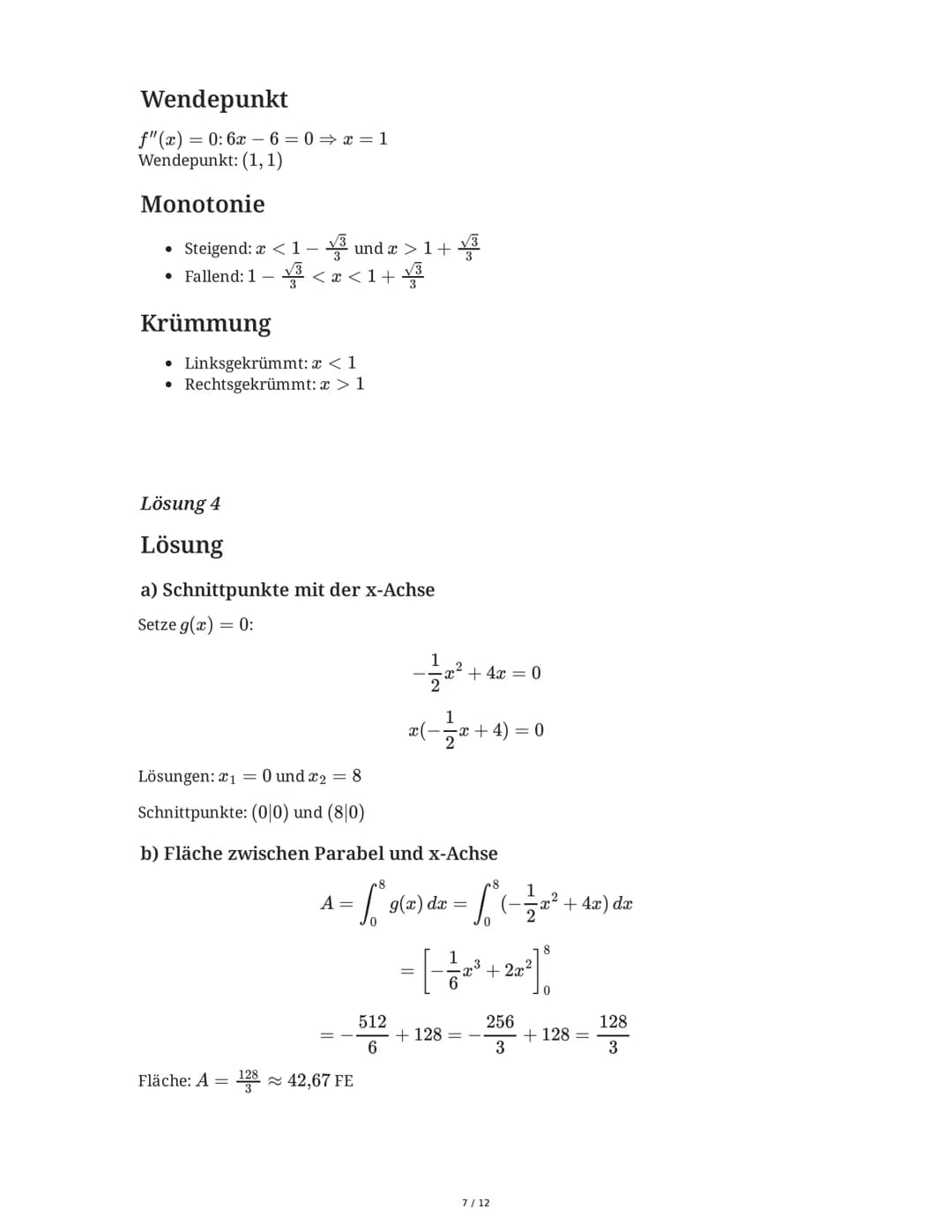 # Mathe ZK 2025: Prüfungsvorbereitung

Klasse 0, Gymnasium

basierend auf Altklausuren

10.06.2025

## Aufgabe 1

Funktionsuntersuchung

Geg