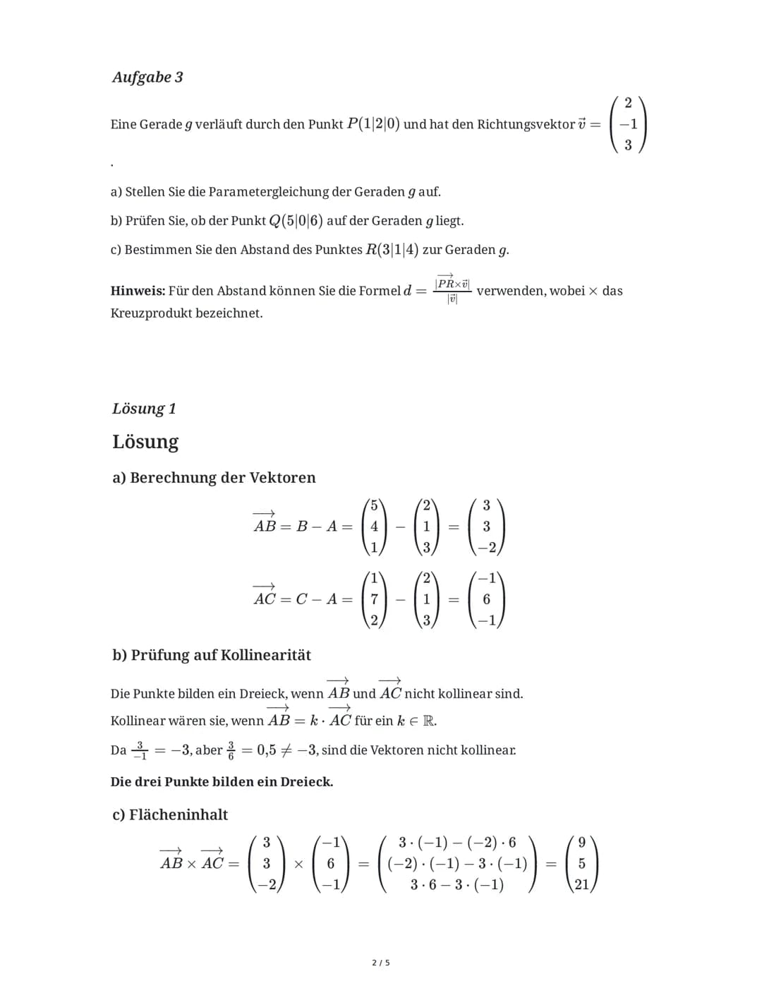 Deutschland/Nordrhein-Westfalen
03.06.2025
Mathe ZK NRW: Vektoren und Analysis
Klasse 11, Gymnasium
basierend auf Altklausuren
Aufgabe 1
Geg