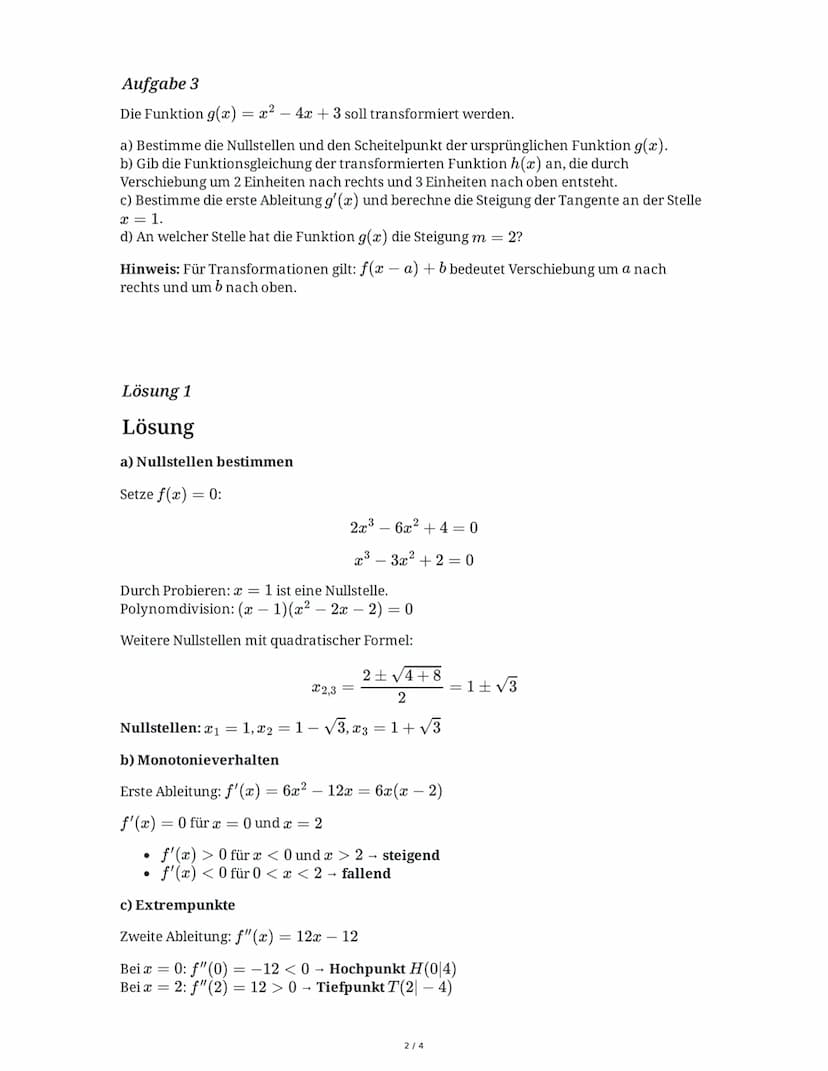 01.06.2025
Funktionen, Analysis und Vektoren: ZK
Mathe NRW
Klasse 0,
basierend auf Altklausuren
Aufgabe 1
Gegeben ist die Funktion $f(x) = 2